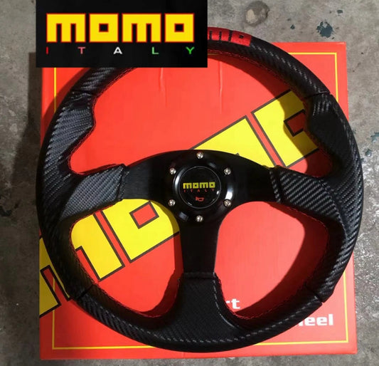 MOMO Aftermarket Steering Wheel Carbon Look Leather