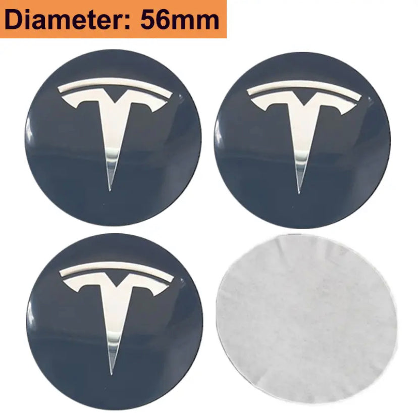 Tesla Centre Sticker Cap 4pc