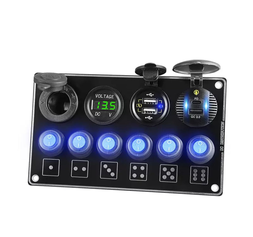 Car Voltmeter, USB, Lights, ON AND OFF And Etc