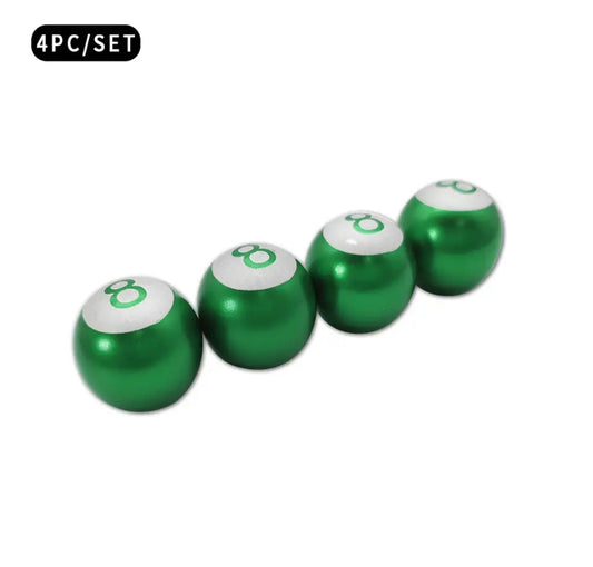 Lucky 8 Ball Tire Valve Caps 4 st