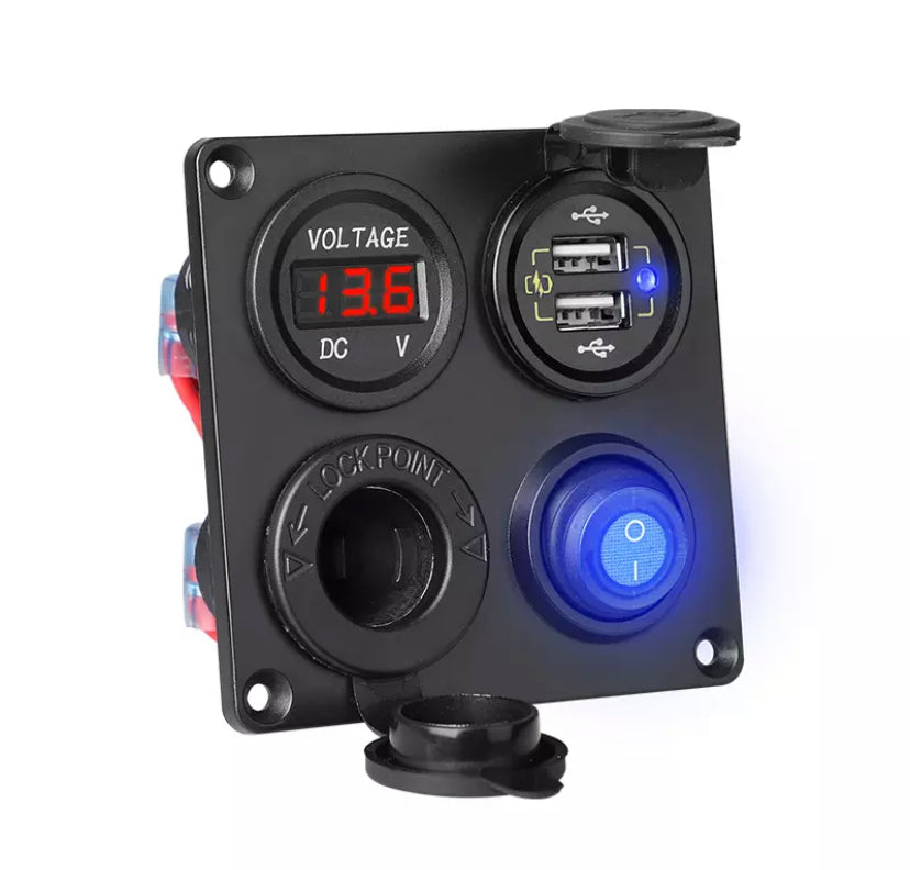 Car Voltmeter, USB, Lights, ON AND OFF And Etc