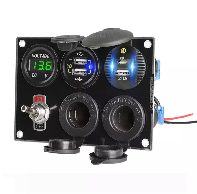 Car Voltmeter, USB, Lights, ON AND OFF And Etc