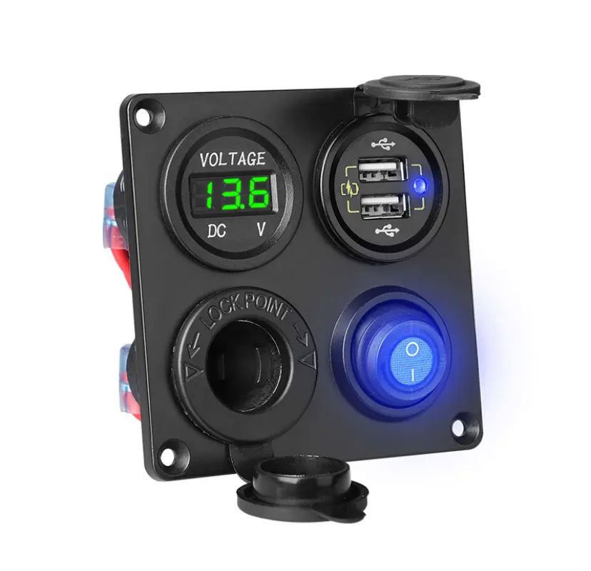 Car Voltmeter, USB, Lights, ON AND OFF And Etc