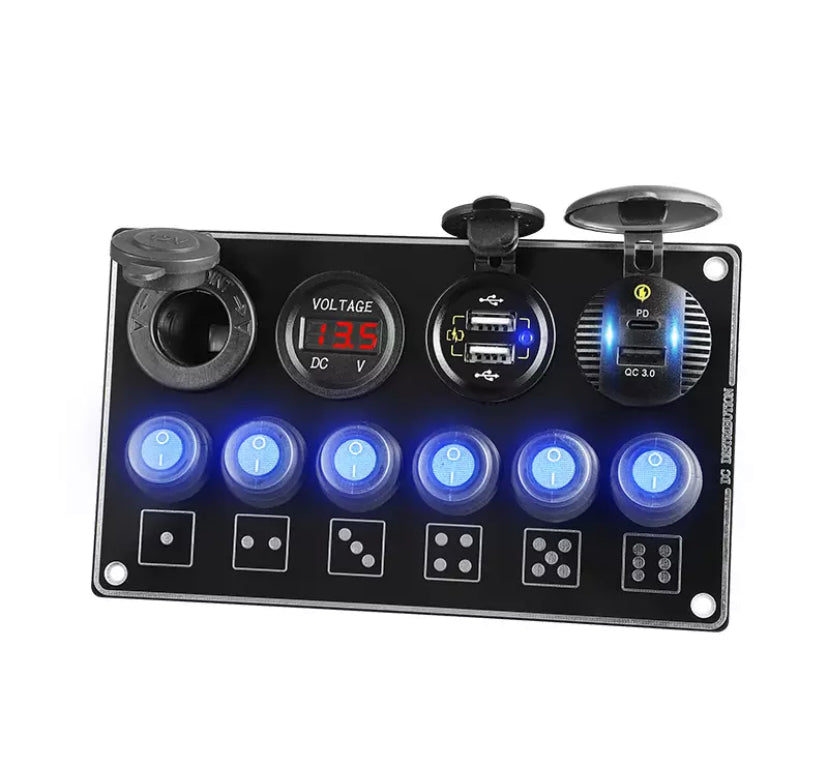 Car Voltmeter, USB, Lights, ON AND OFF And Etc