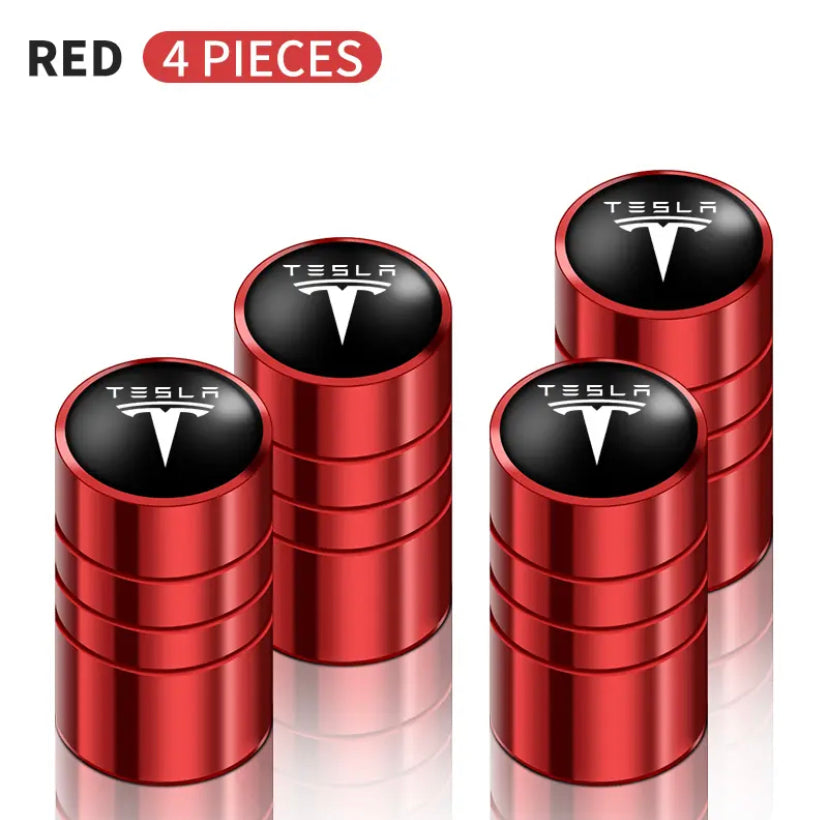 Tesla Logo Valve Caps 4pc