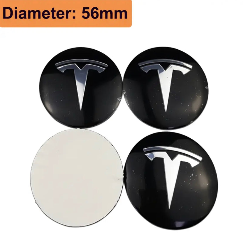 Tesla Centre Sticker Cap 4pc