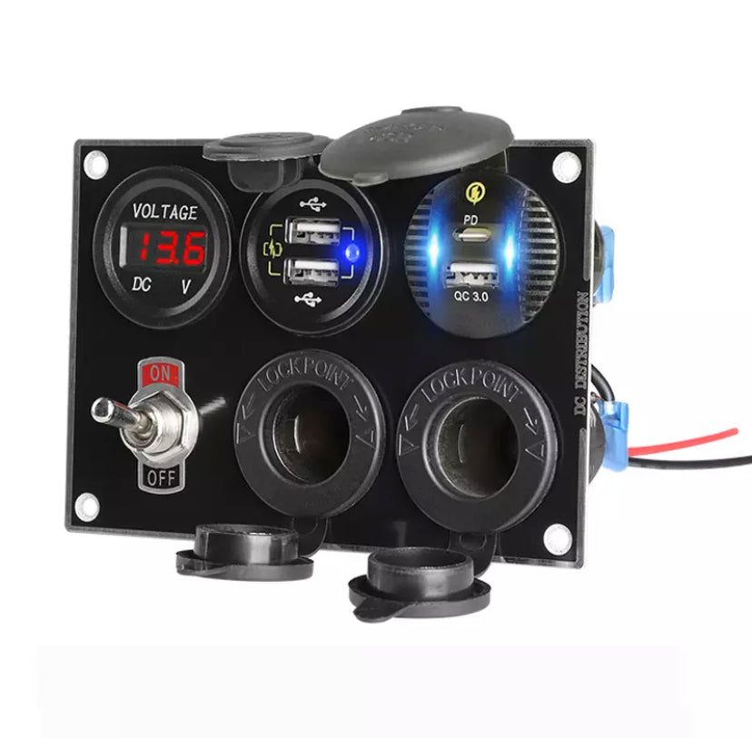 Car Voltmeter, USB, Lights, ON AND OFF And Etc