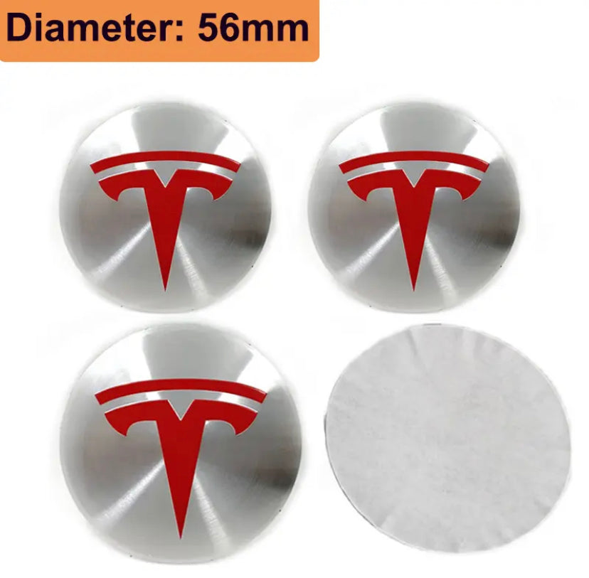 Tesla Centre Sticker Cap 4pc