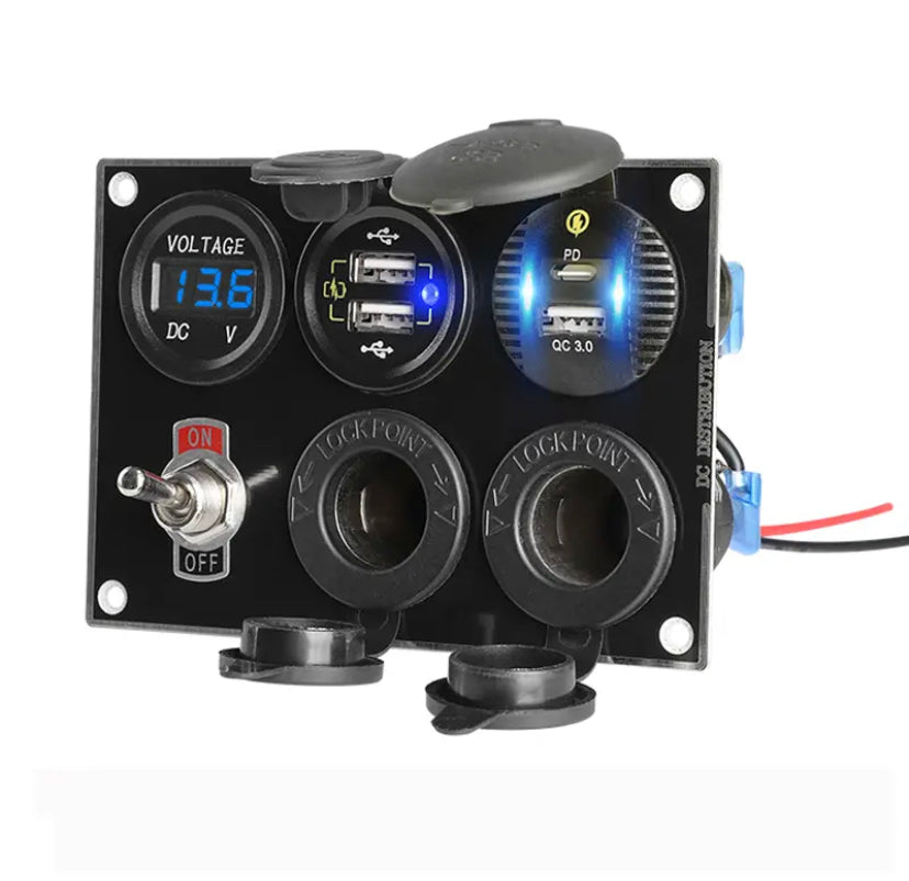 Car Voltmeter, USB, Lights, ON AND OFF And Etc